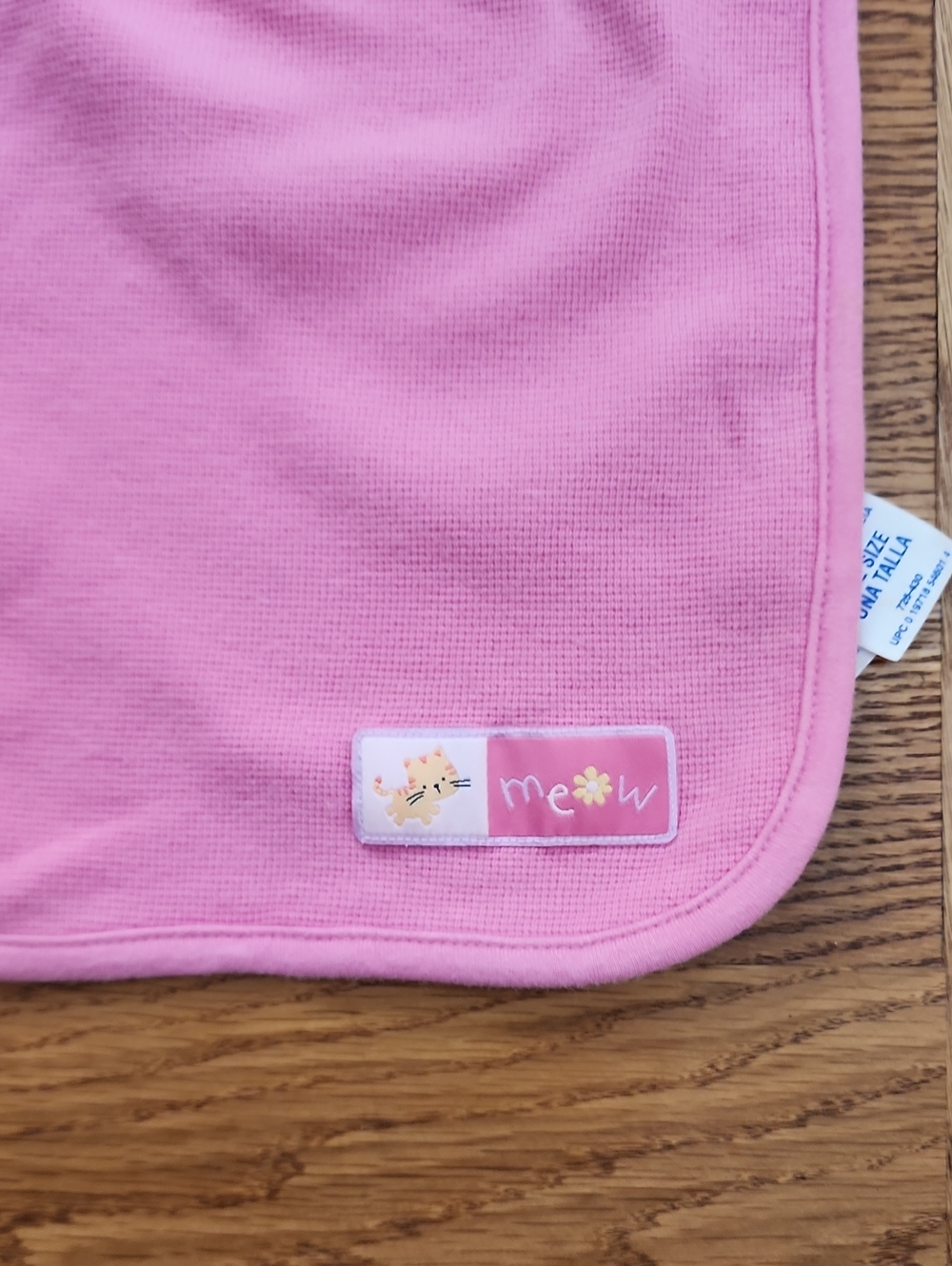 HTF Child of Mine Carter’s Pink Waffle Thermal Cat Blanket Meow Lovey 726-430
